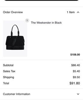 The Weekender Bag in Black and toiletry bag Set..